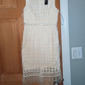 Lulu's short lace and fringe dress